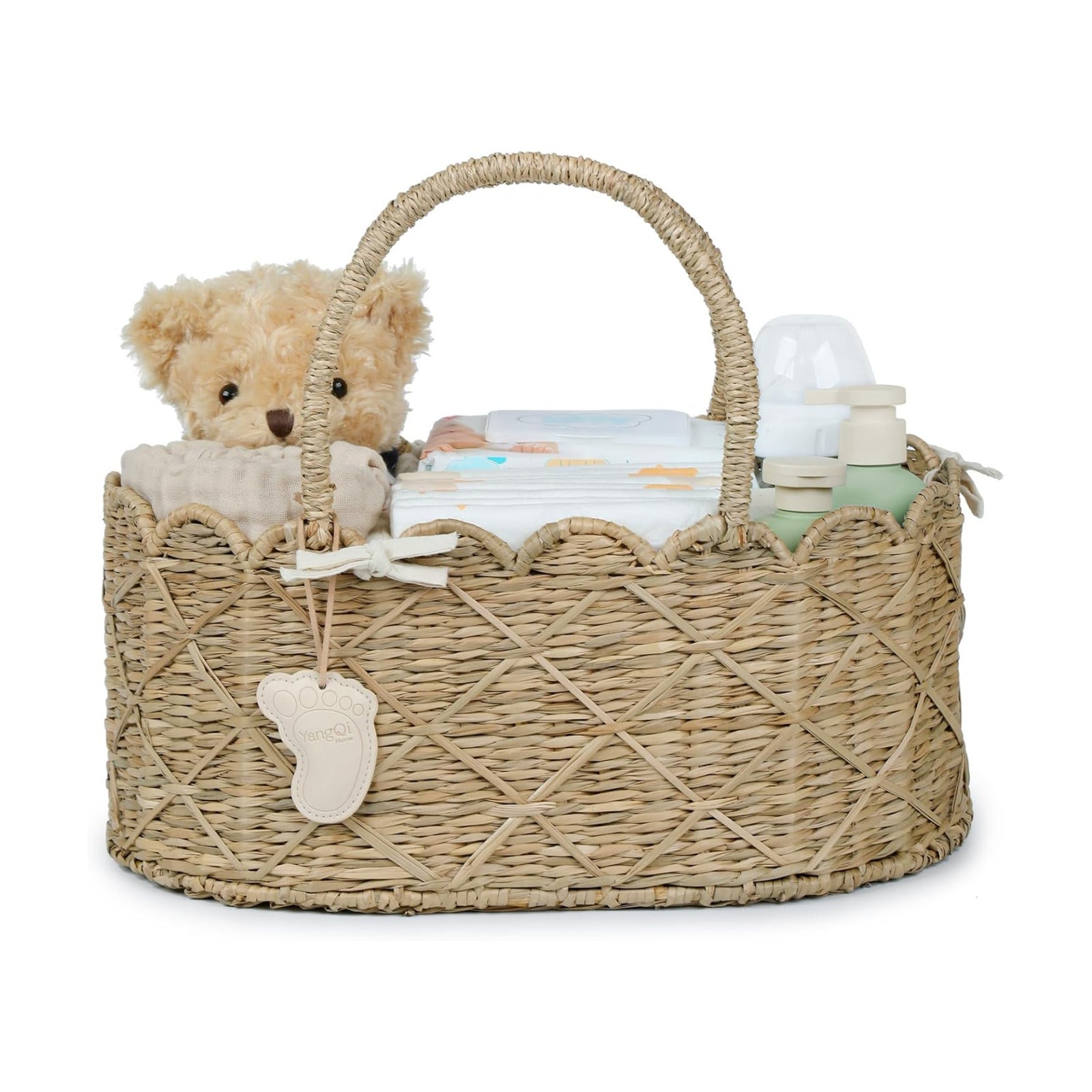 Seagrass Nursery Baby Basket for Baby Essentials / Diamond
