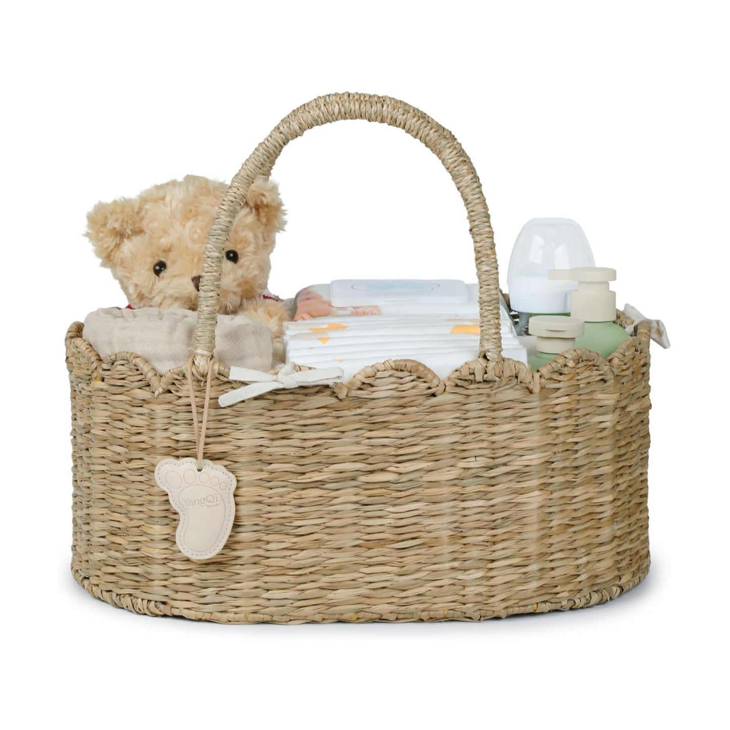 Seagrass Nursery Baby Basket for Baby Essentials / Meadownest