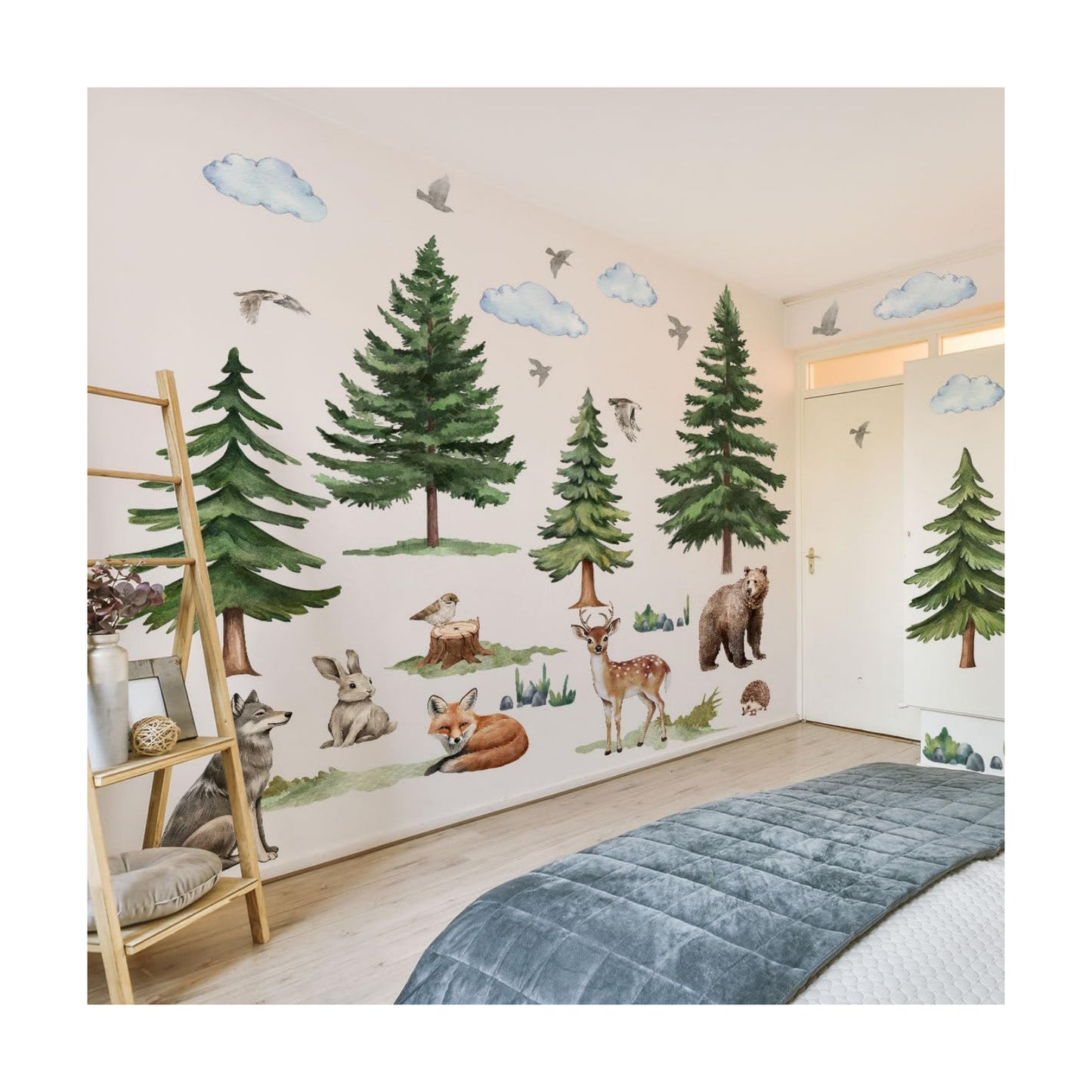 Forest Wall Decals Large Woodland Mountain Pine Tree