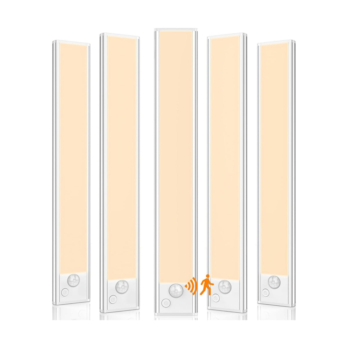 VerRon Under Cabinet Lighting, 12inch Motion Sensor Light Indoor, 5-Pack | Dimmable, 2200mAh Rechargeable, LED Closet