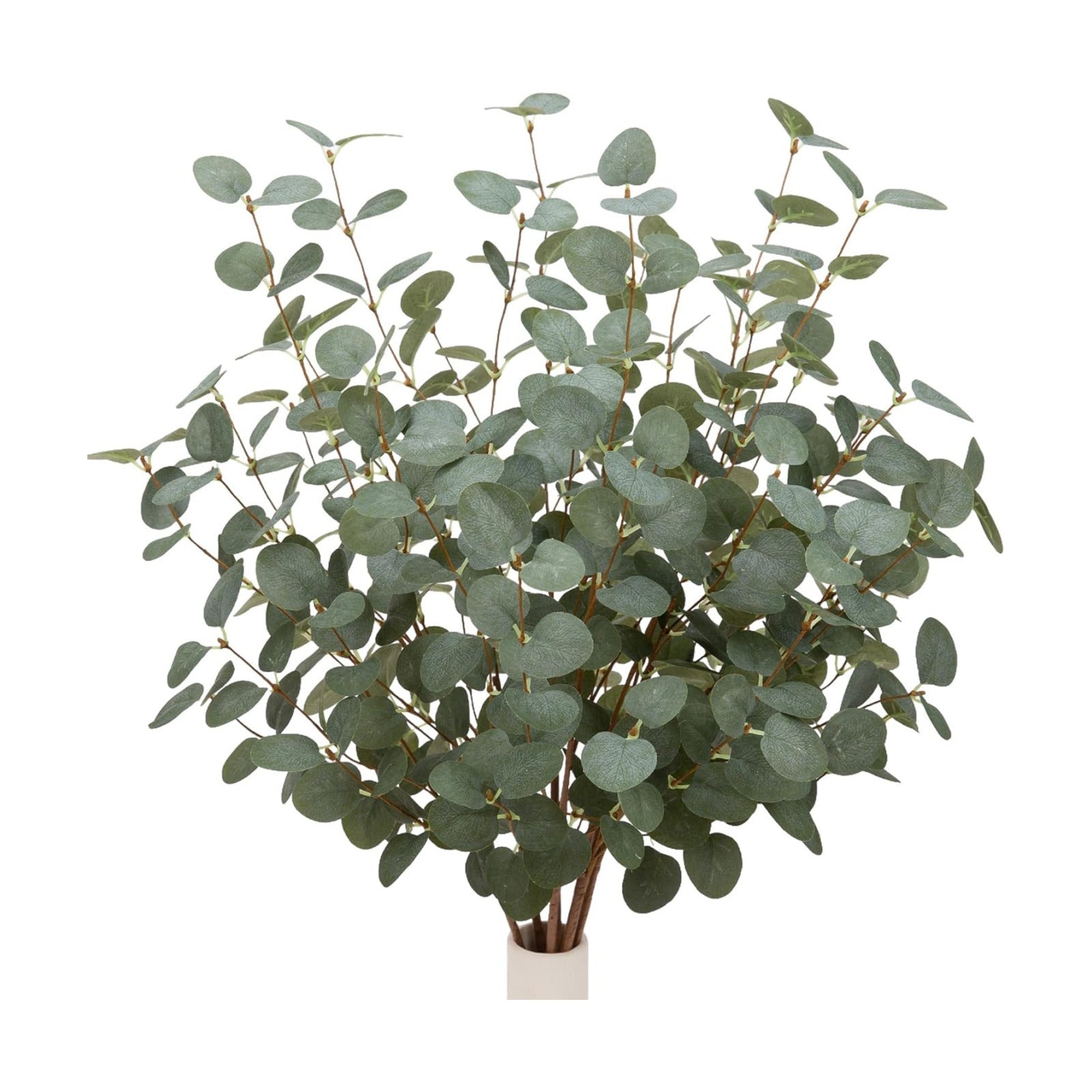 27" Eucalyptus Stems Greenery Stems Eucalyptus Leaf Spray in Green Silk / Dark Green / Set of 6