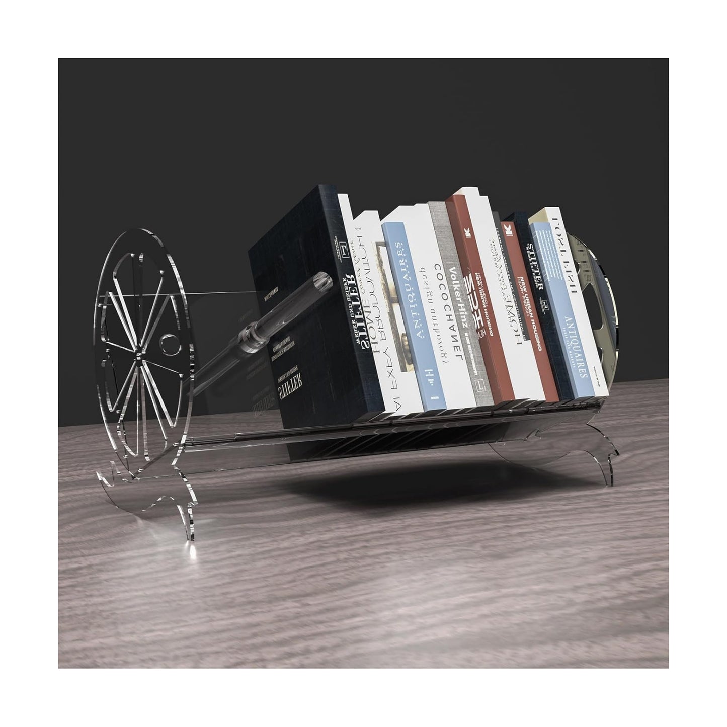Desktop Bookshelf Rack Acrylic Storage Organizer