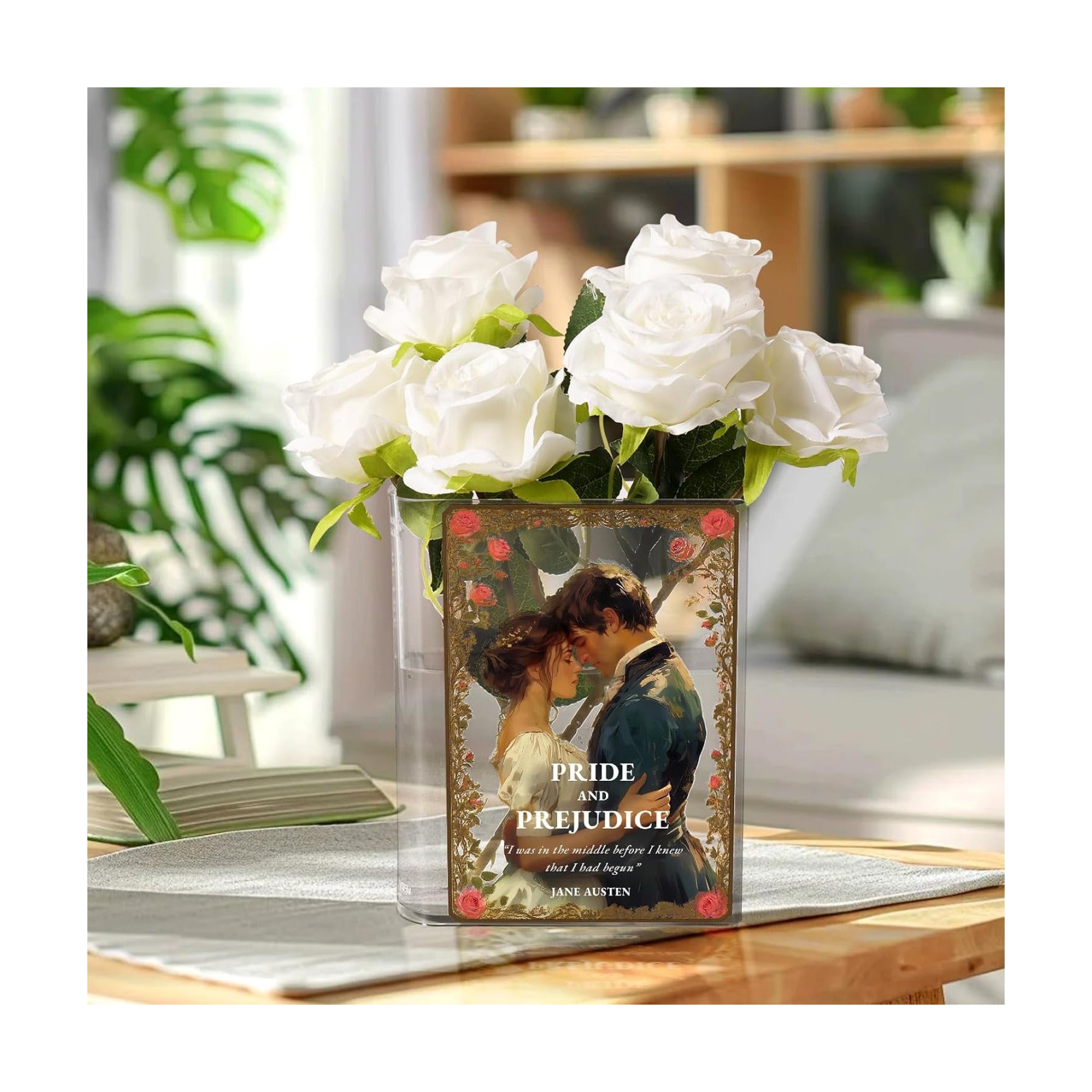 Acrylic Book-Shaped Flower Vase / Pride and Prejudice