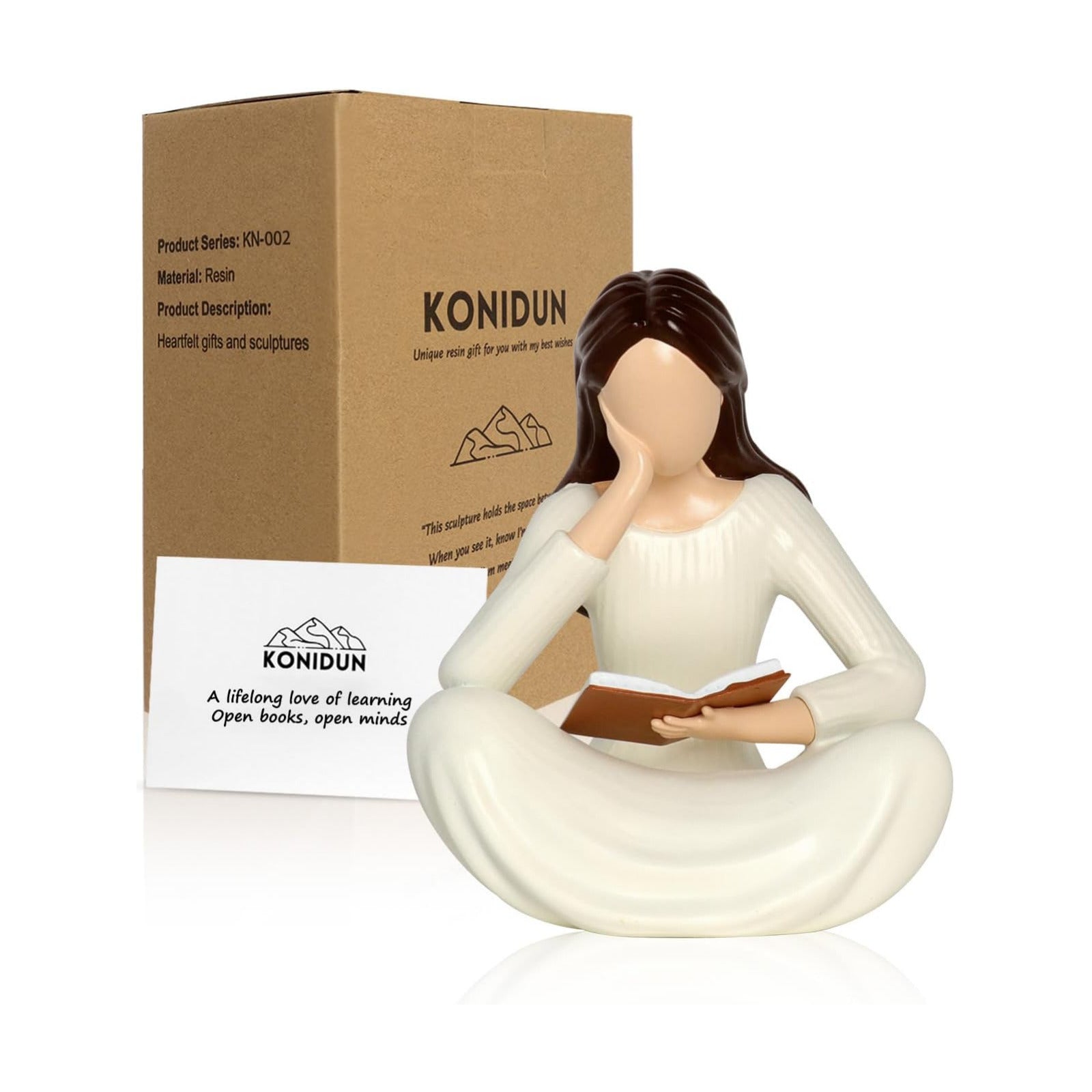 Modern Book Lover Gift for Women / Beige