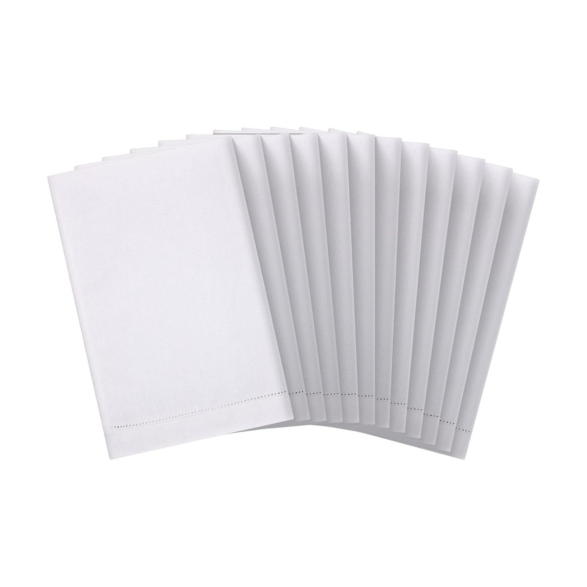 Mixweer 16 Pcs 14" x 22" White Linen Hemstitched Hand Towel Linen Tea Towels for Embroidery Dish Towels for Bathroom