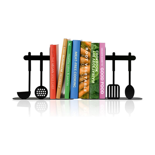 Unique Metal Cookbook Bookends / A