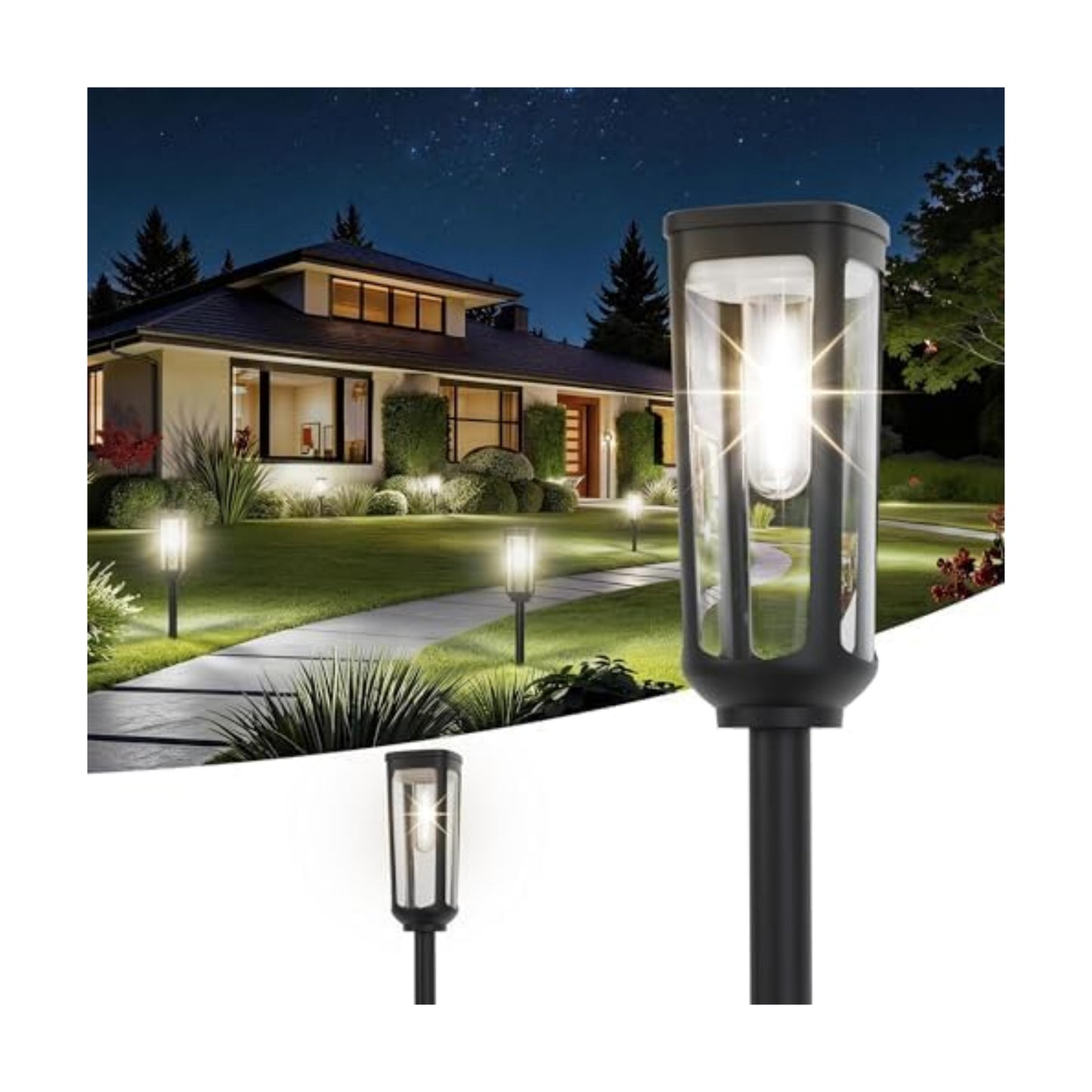 JEJOT Solar Pathway Lights Outdoor Waterproof, 2 Pack Solar Walkway Lights