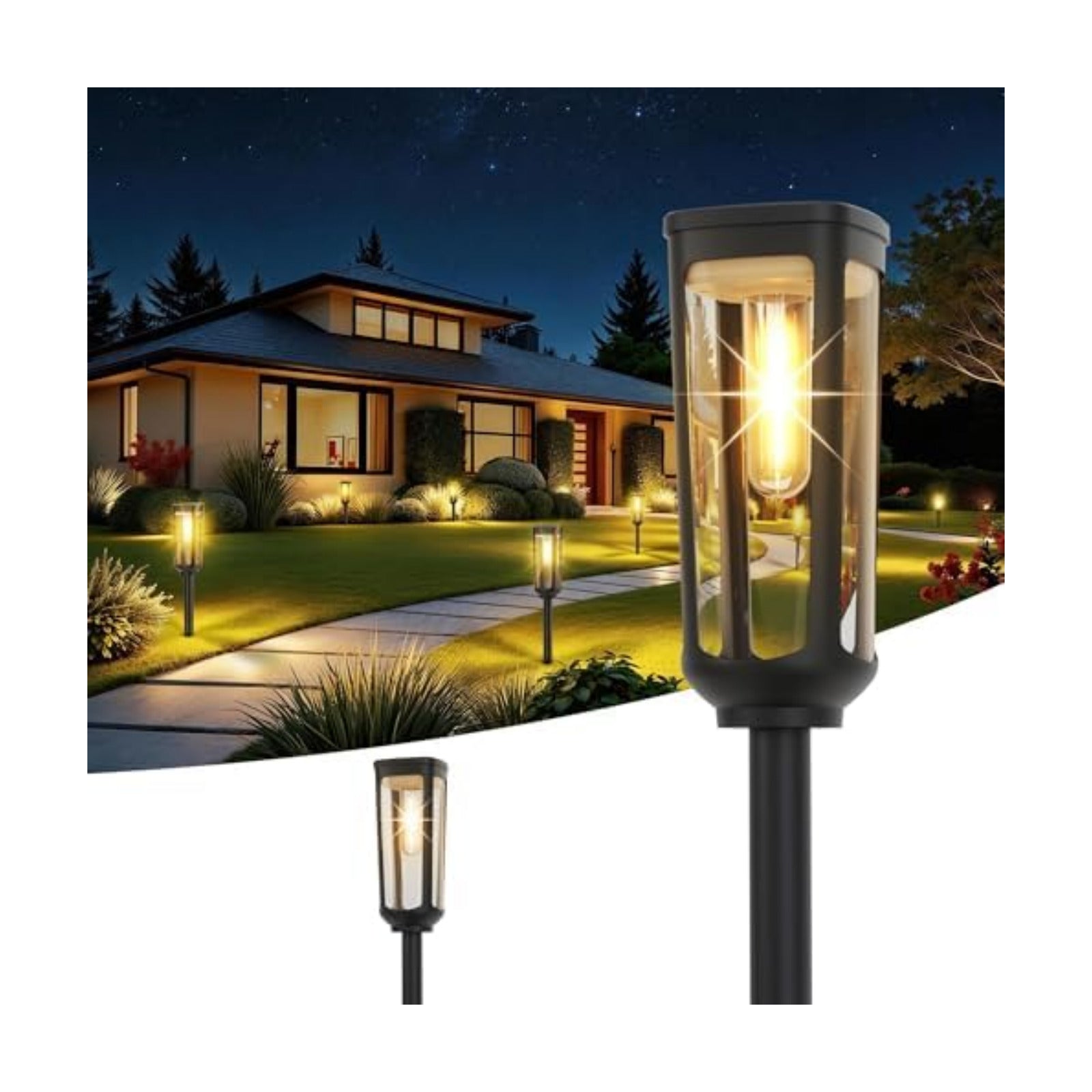 JEJOT Solar Pathway Lights Outdoor Waterproof, 2 Pack Solar Walkway Lights