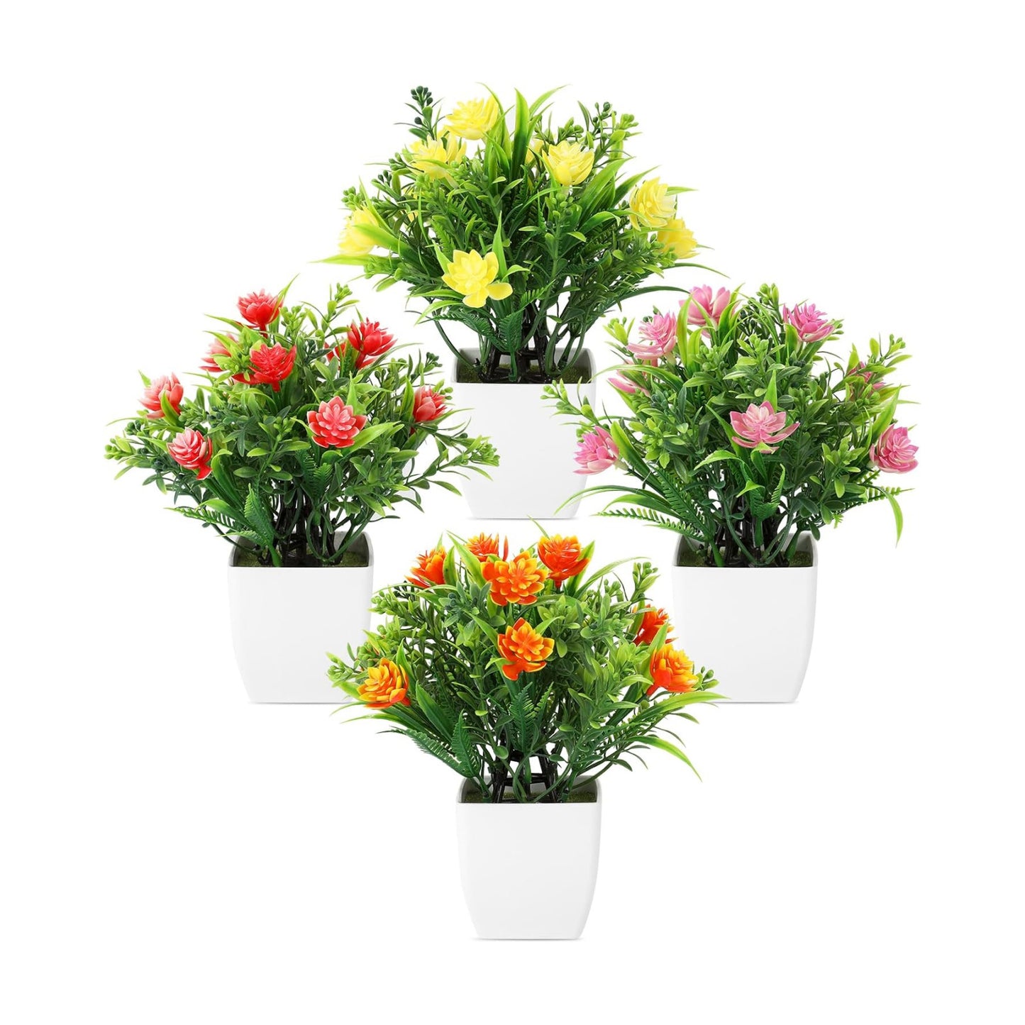 Small Artificial Plants / Violet / Set of 4