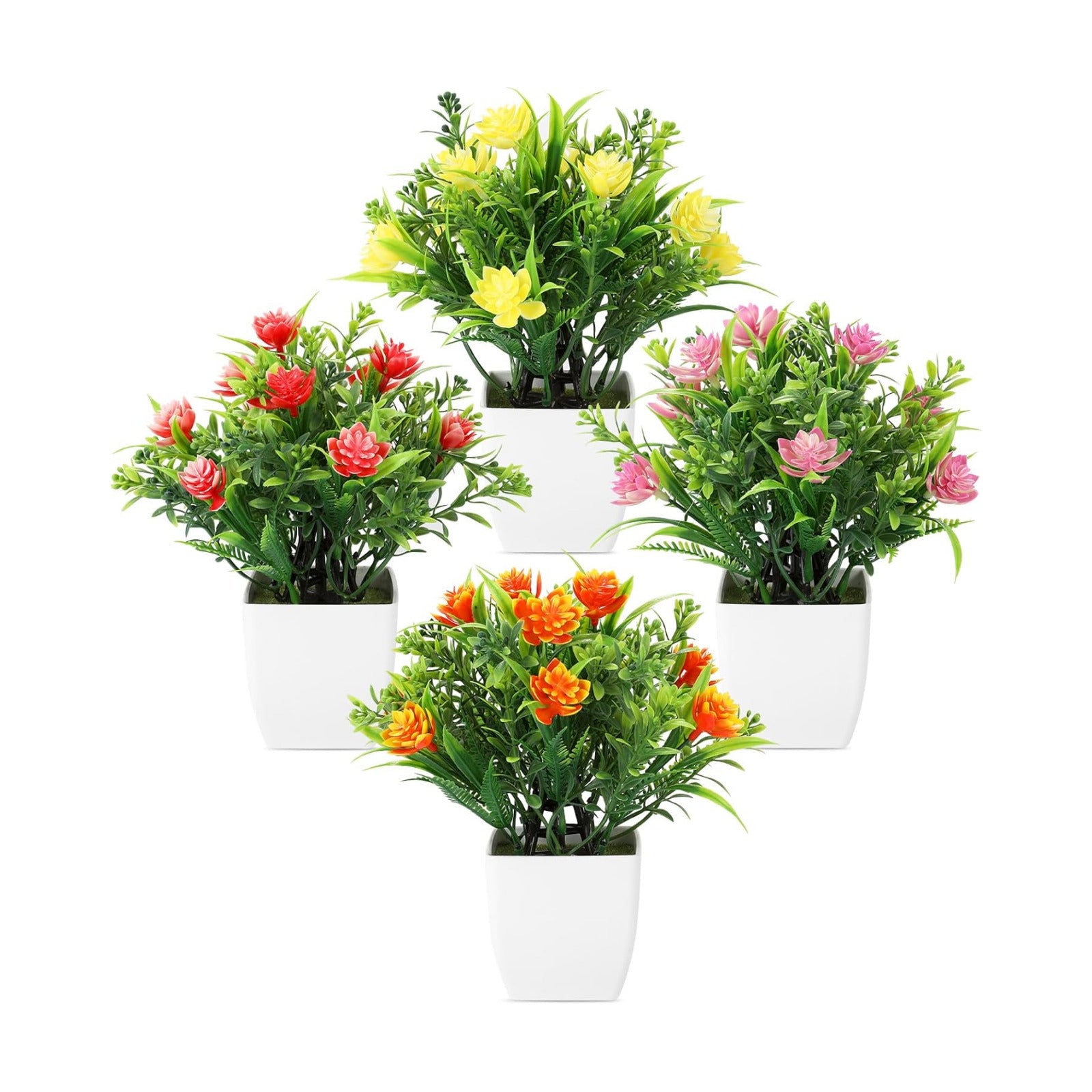 Small Artificial Plants / Violet / Set of 4
