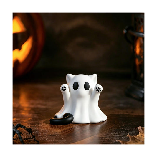 1 Pcs Halloween Ghost Figurine Spooky Unique Cat Mini Figurines
