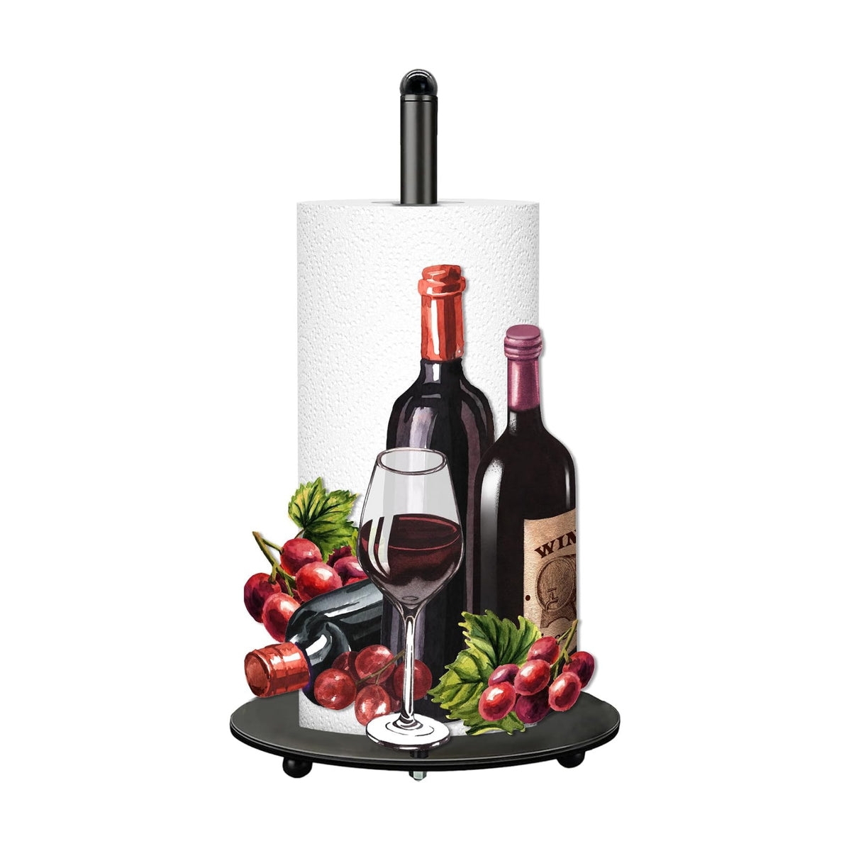 Wine Paper Towel Holder, Wine Decor for Countertop Cute Farmhouse Home Table, Housewarming Birthday Gifts
