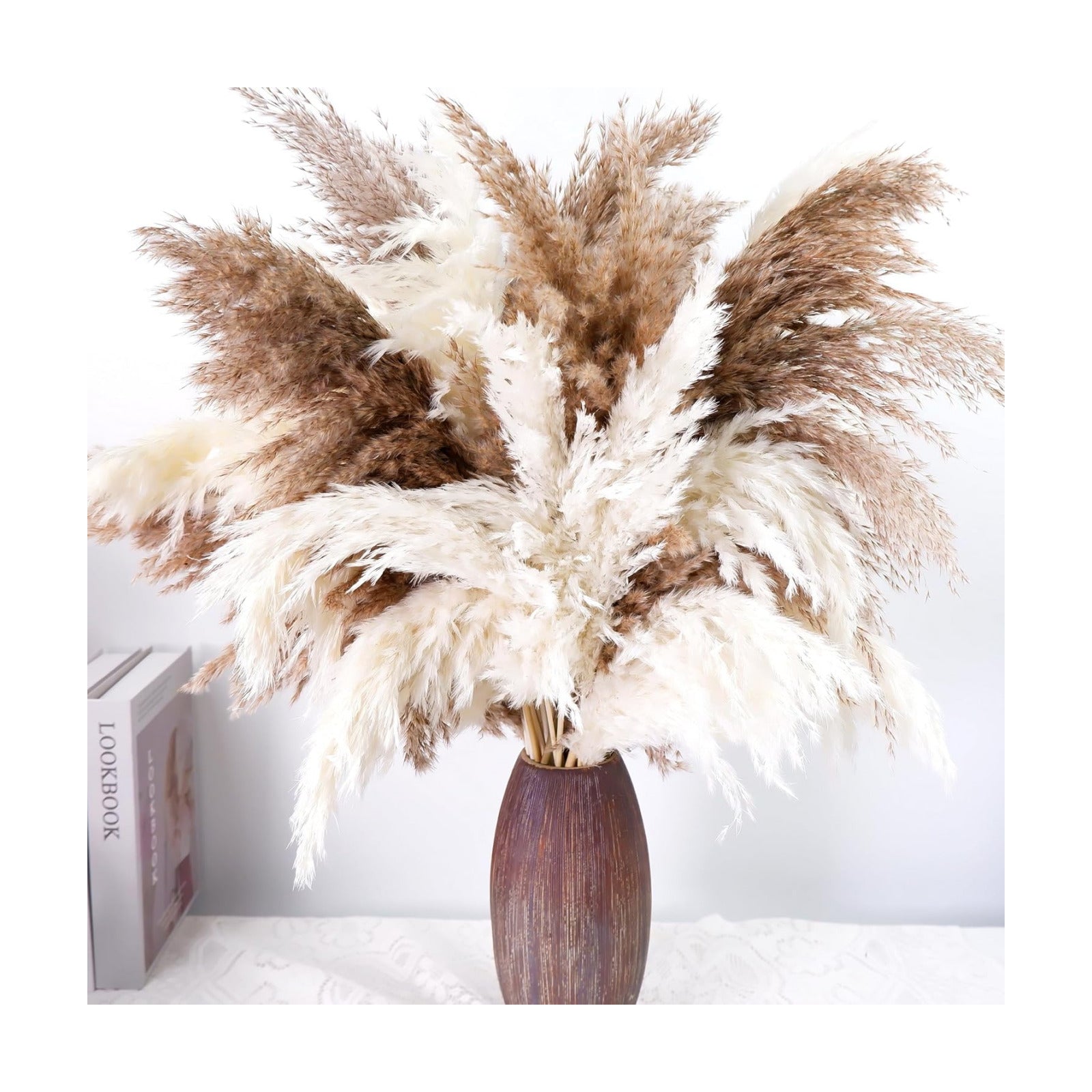 Tall Pampas Grass for Floor Vase / Natural / Set of 40