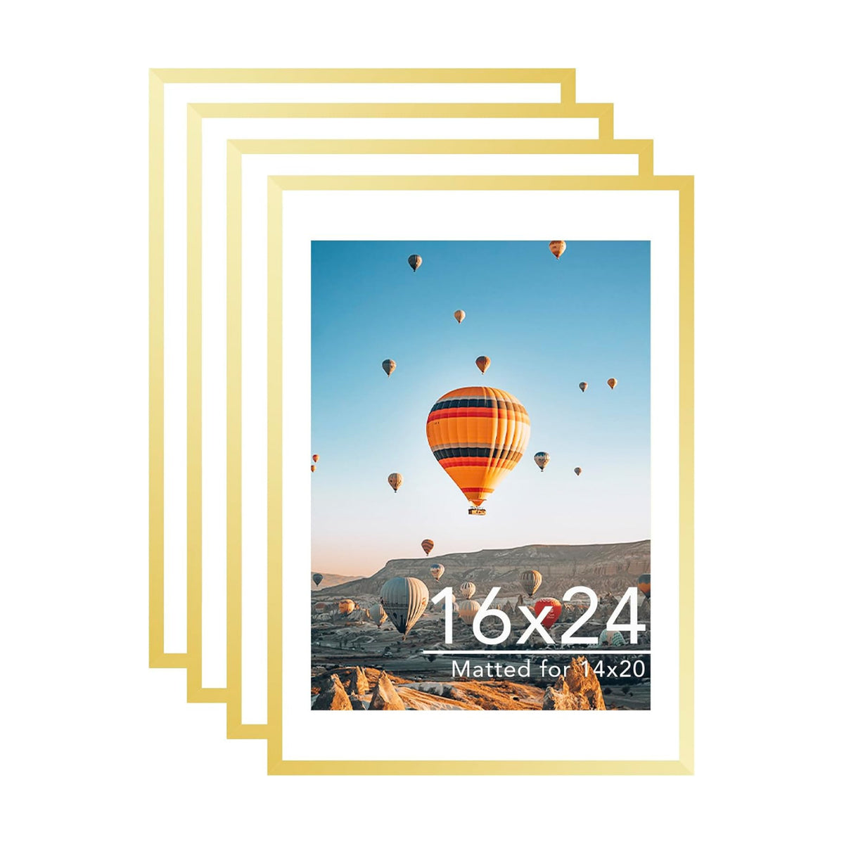JCJMY 16x24 Picture Frame with Mat for Poster Photo and 40x60 cm Canvas, Display 14x20 with Mat or 16 x 24 without