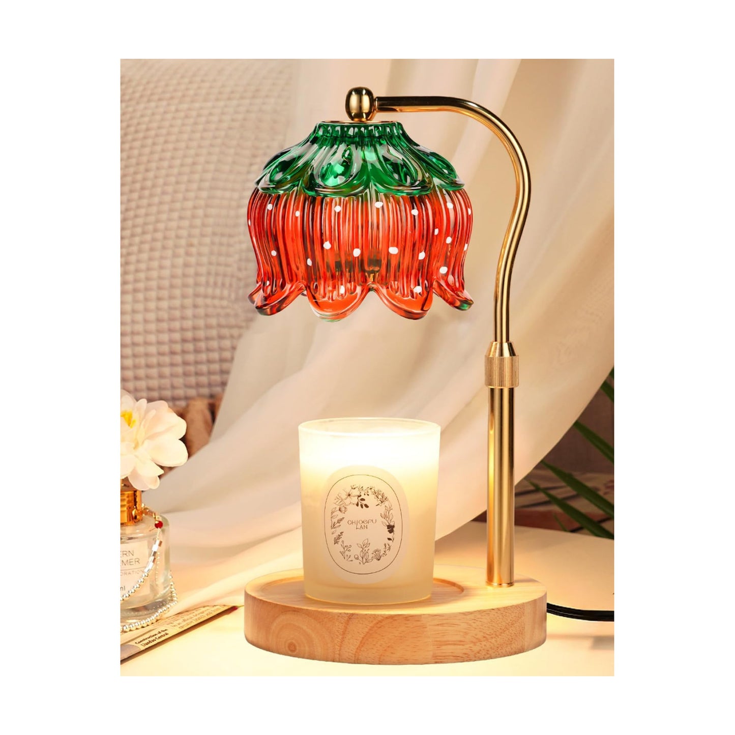 Funistree Flower Candle Warmer Lamp with Timer, Dimmable Candle Lamp Warmer, Christmas Birthday Gifts for Women Mom