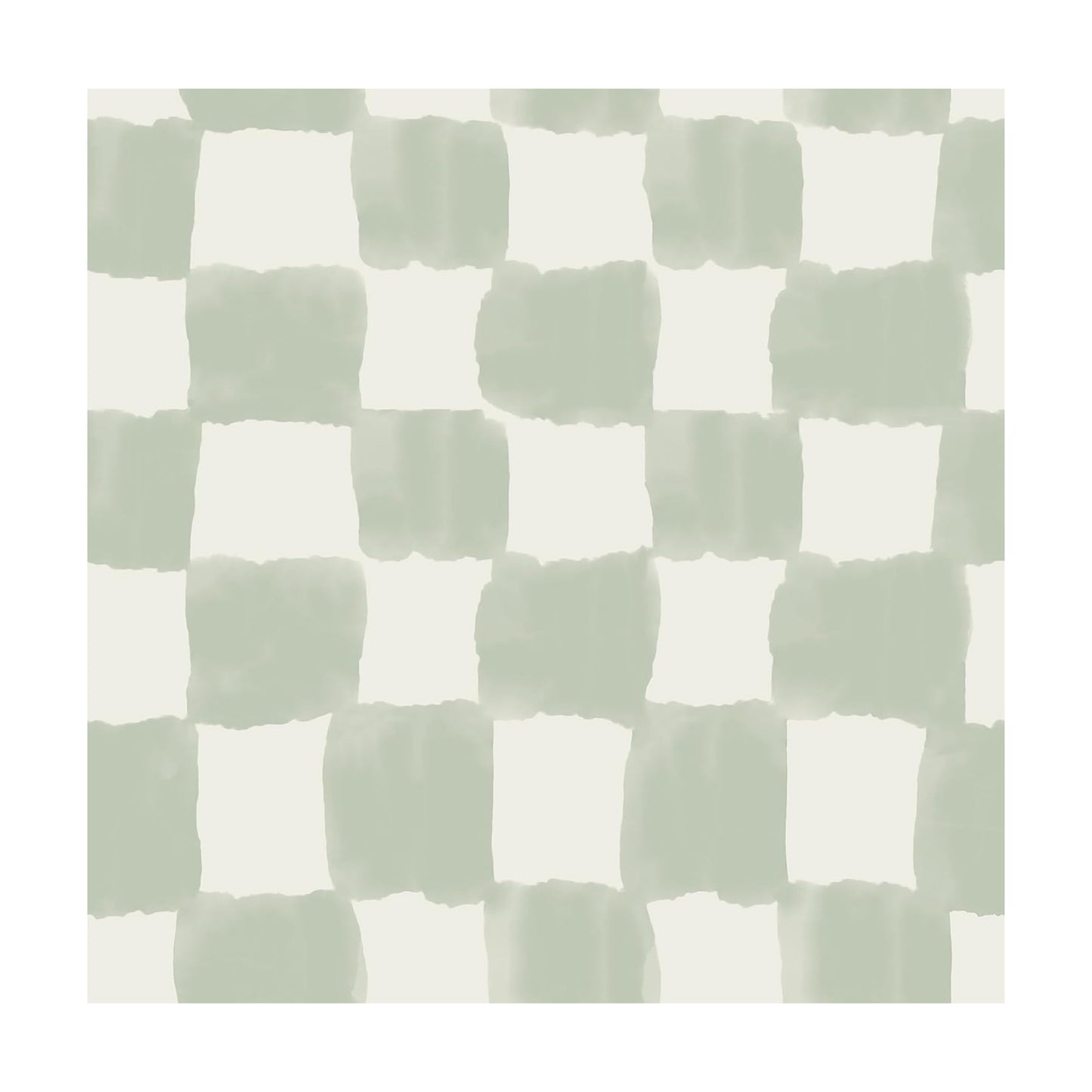 RoomMates Tess Watercolor Checker Sage Peel and Stick Wallpaper / Green