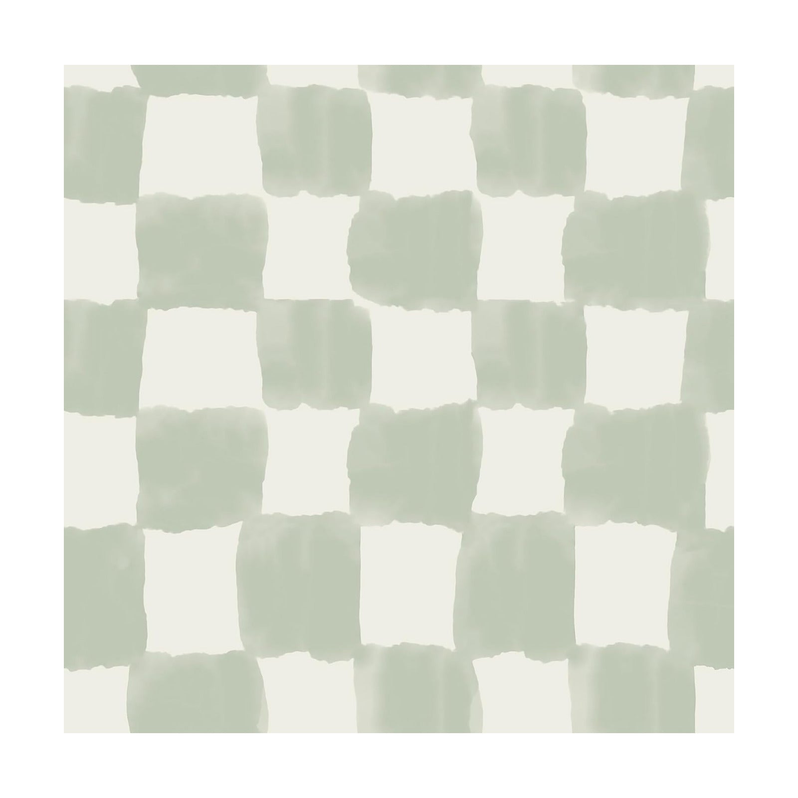 RoomMates Tess Watercolor Checker Sage Peel and Stick Wallpaper / Green