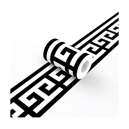 Black and White Wallpaper Border Trim Peel and Stick Boarders Self / Black/white / 3.9 x 196.8