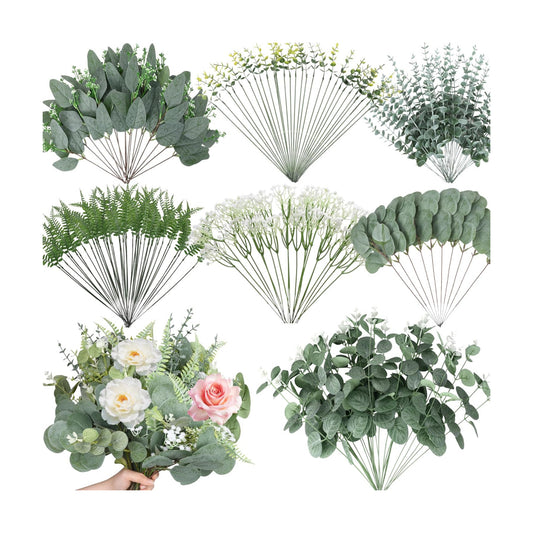 Fake Greenery Plants Faux Dollar Eucalyptus / Silver / Set of 150