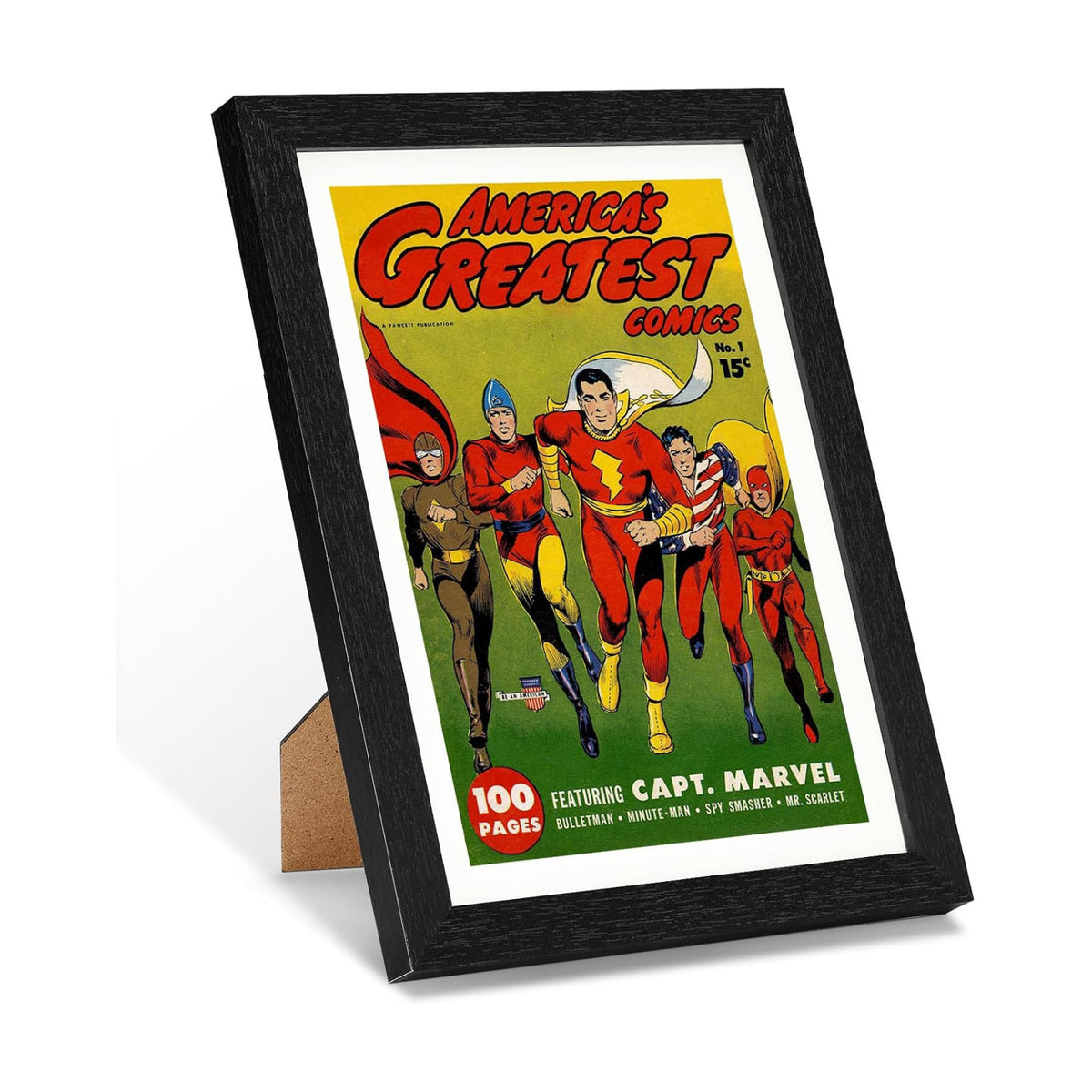 Comic Book Frame, Premium Wood Display Case for 6 11/16" × 10 3/16" Comic, Wall Mount or Tabletop Stand, Layered Design
