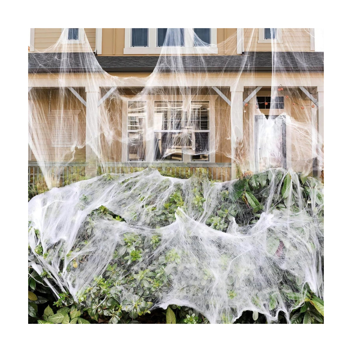 300 sqft Spider Webs Halloween Decorations Bonus with 10 Fake Spiders, Super Stretch Cobwebs for Halloween Indoor and Outdoor Party Supplies
