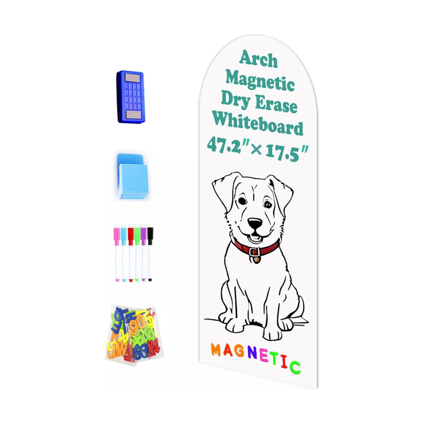 Magnetic Wall Sticker Dry Erase Contact Paper Arch " Self / Whiteboard / White / 47.2 x 17.5