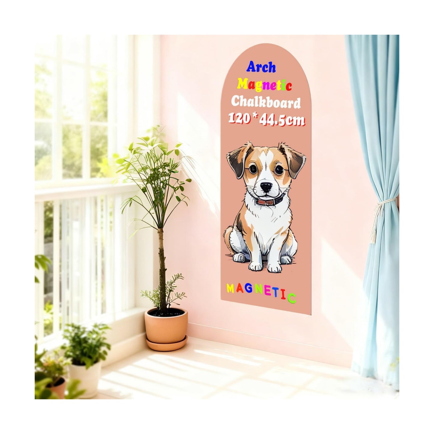 Arch Magnetic Chalkboard Wall Decal " Self Adhesive Chalk Board Wallpaper / Pink / 47.2 x 17.5