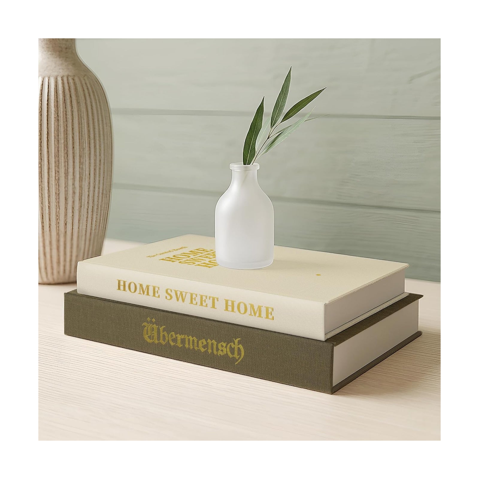 Linen Textured Faux Books / Set of 2