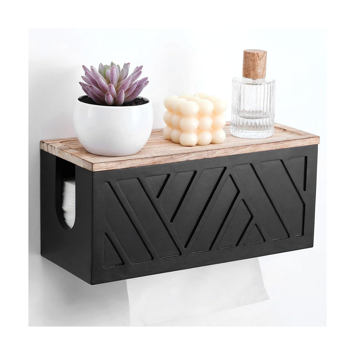 Paper Towel Dispenser Wall Mount Paper Towel Holder with Lid Solid Wood Commercial C-Fold, Z-Fold Hand Papers Towels