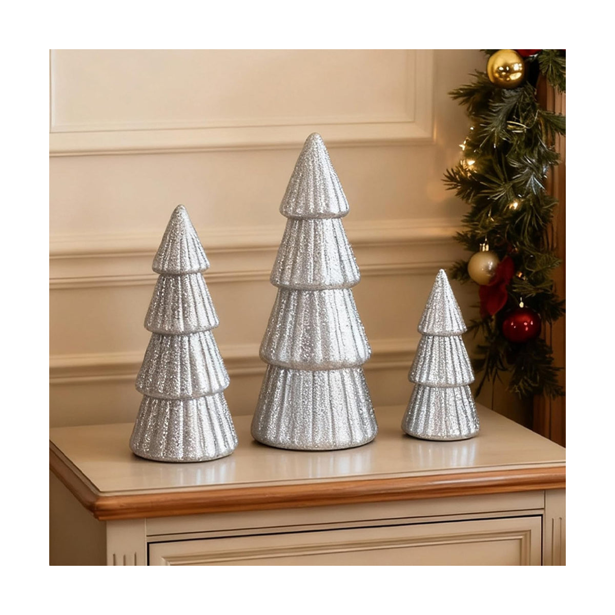 Joyhalo Silver Tabletop Christmas Trees