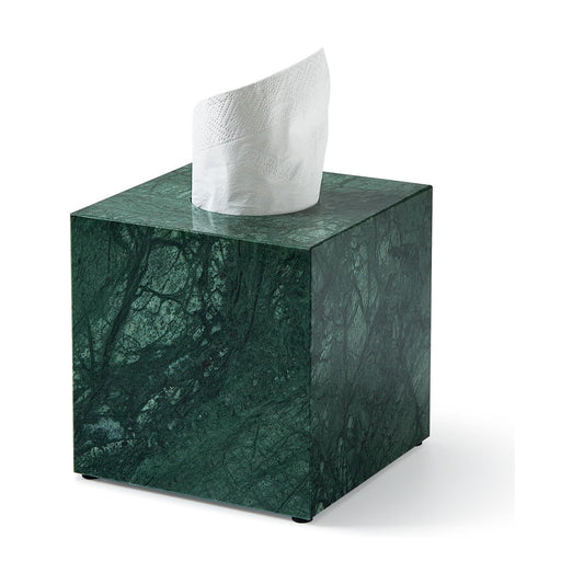 Square Marble Tissue Box Holder / Green / 5.5 Inch