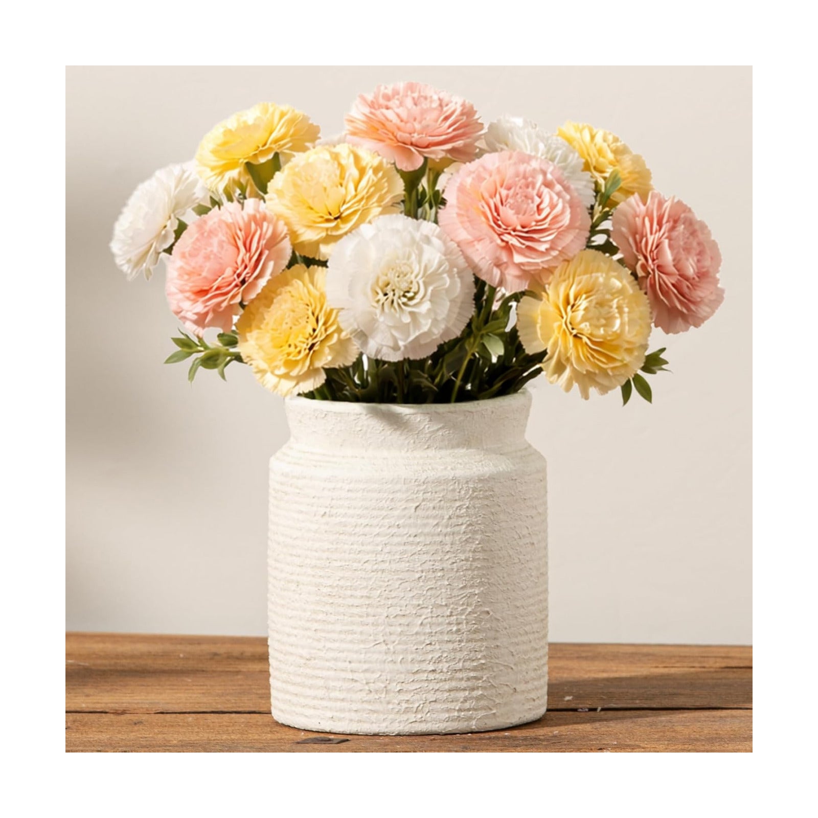 Ceramic Flower Vase Farmhouse Rustic Vase / 01-s-off White / 6.5 Inch