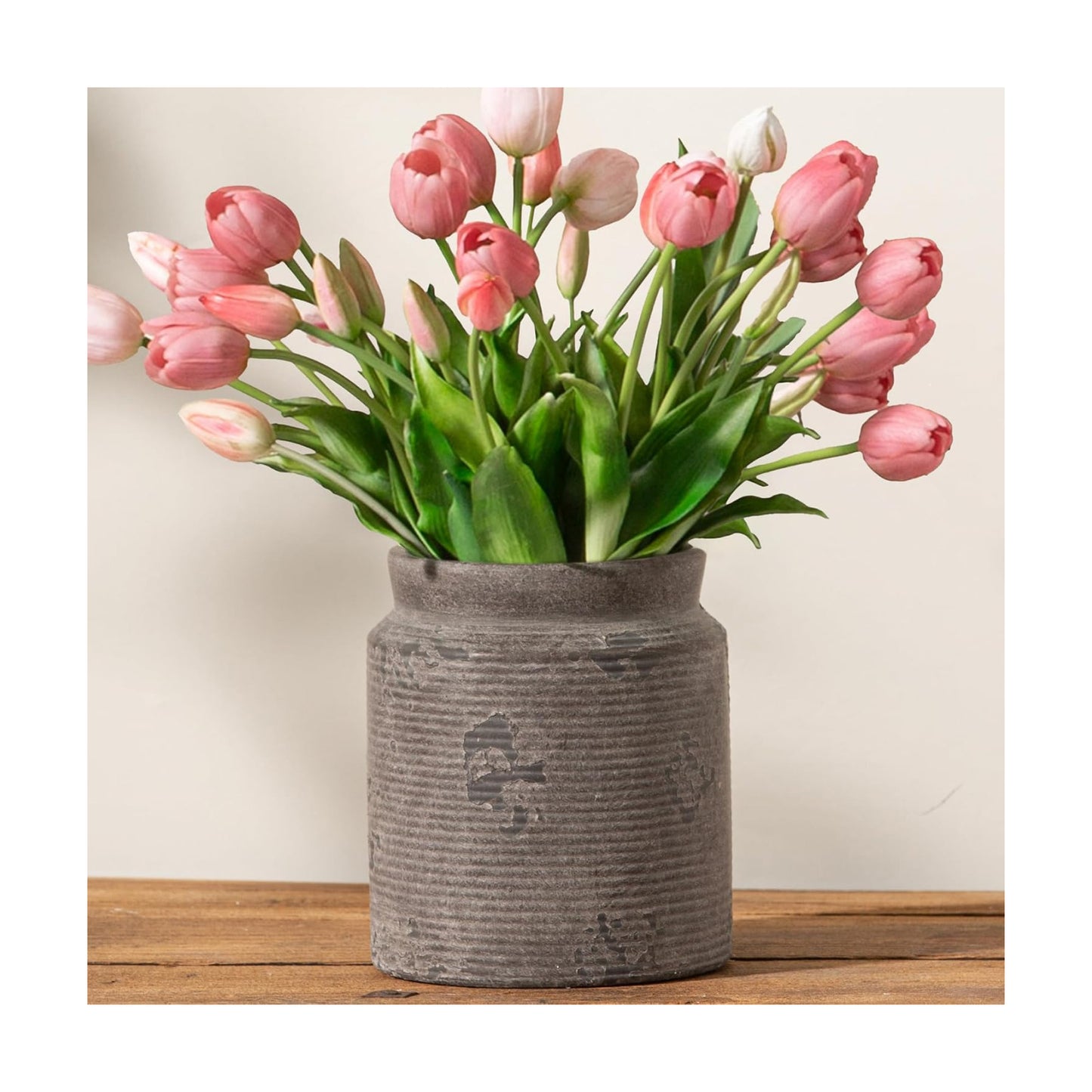 Ceramic Flower Vase Farmhouse Rustic Vase / 01-m-dark Gray / 7.5 Inch
