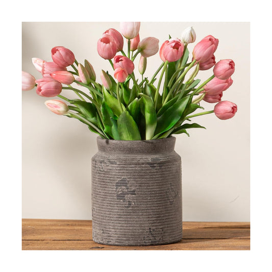 Ceramic Flower Vase Farmhouse Rustic Vase / 01-m-dark Gray / 7.5 Inch