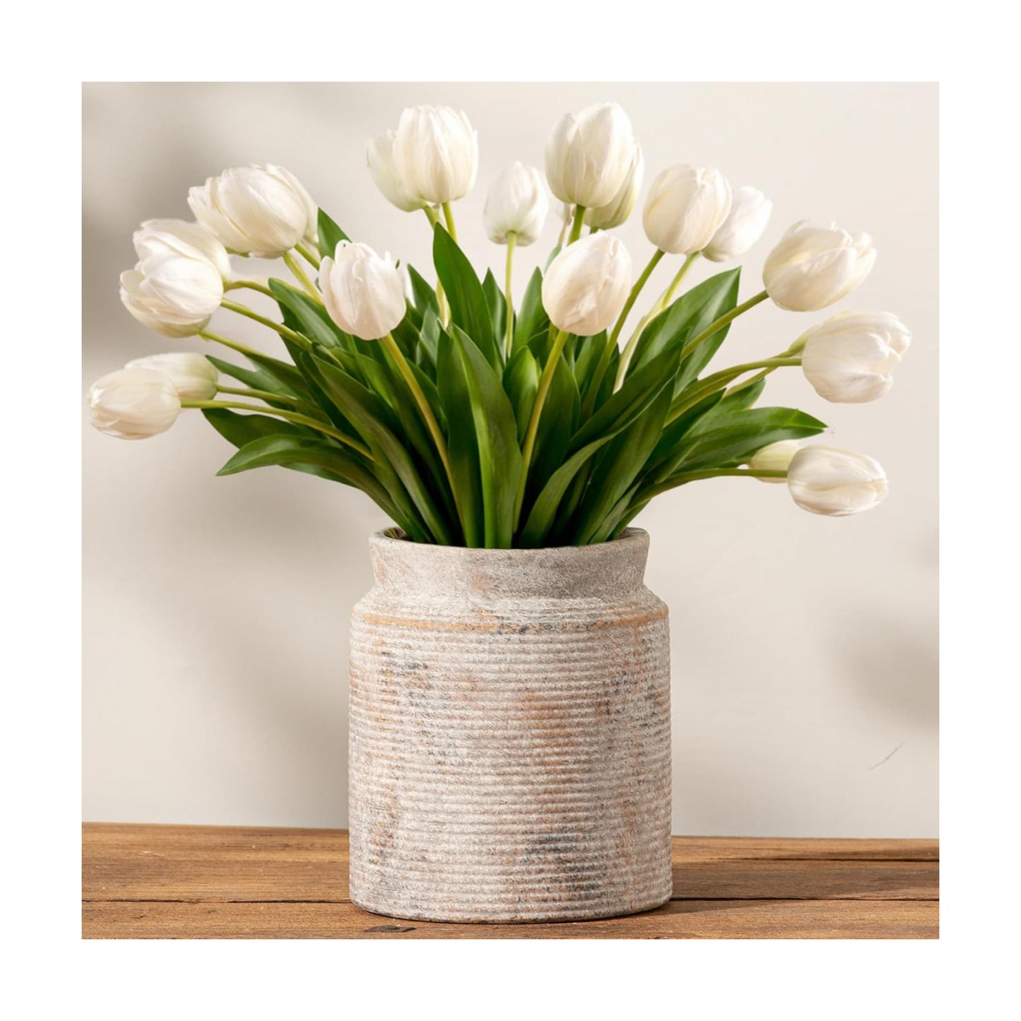 Ceramic Flower Vase Farmhouse Rustic Vase / 01-m-terra / 7.5 Inch