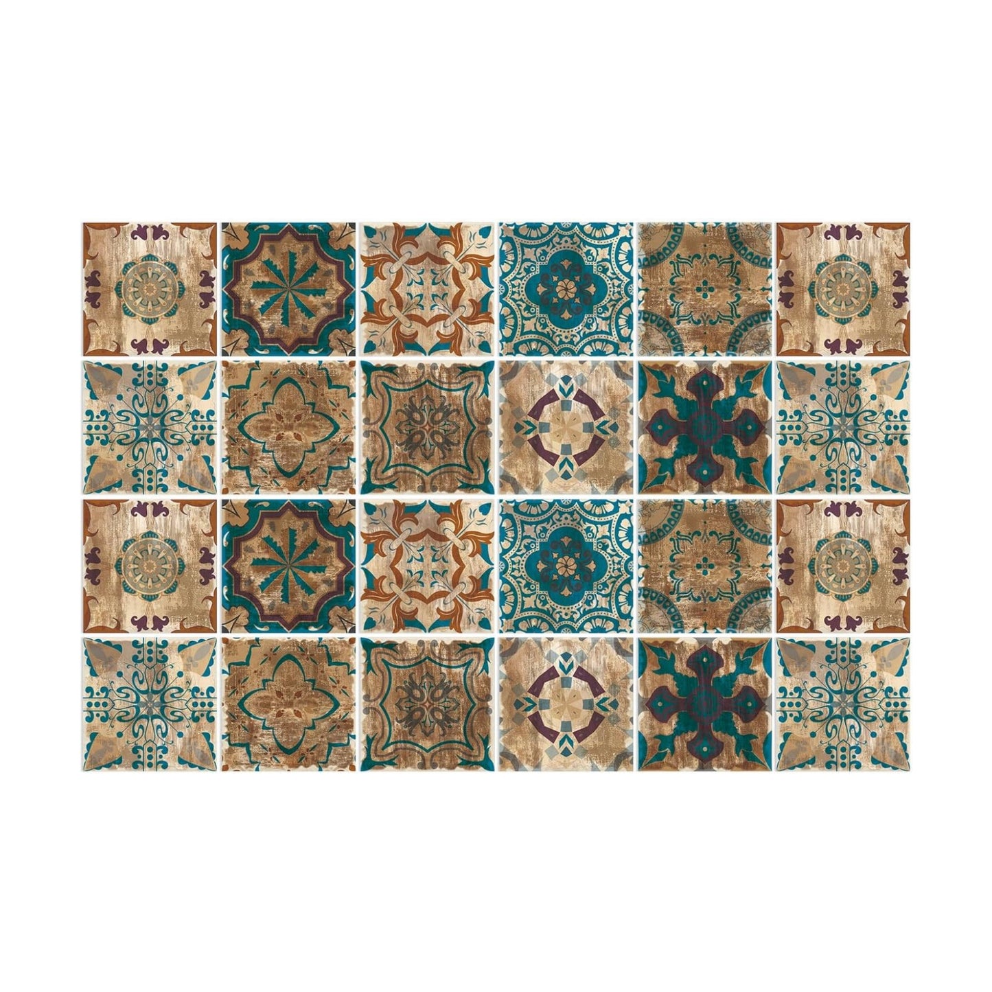 2D Sticker / Brown Morocco / 5.91IN / Set of 24