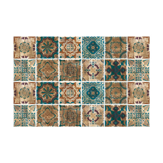 2D Sticker / Brown Morocco / 5.91IN / Set of 24