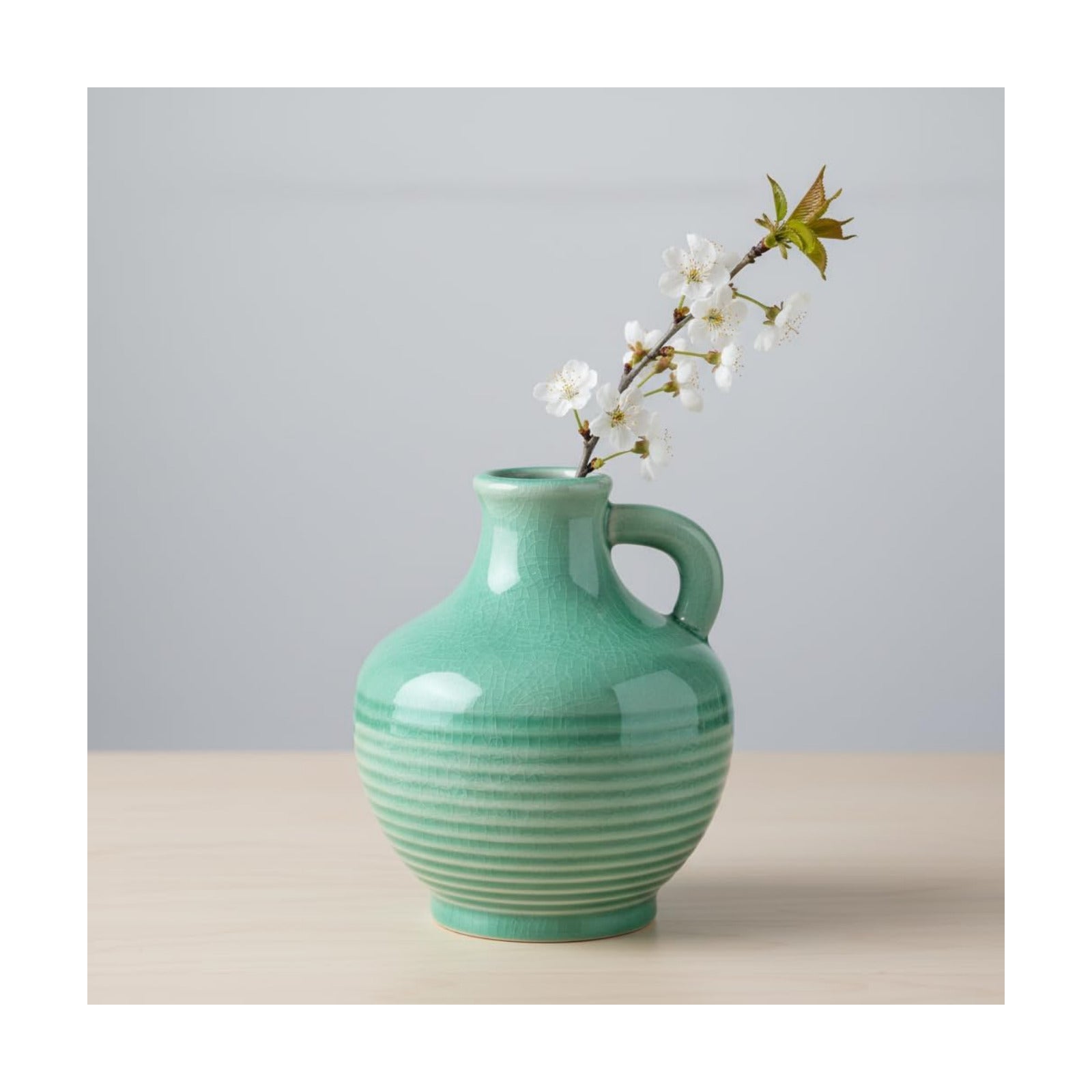 Green Ceramic Vase / 6 Inch / Mint Green - 6