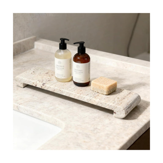 Marble Vanity Tray / River White / 16 x 4