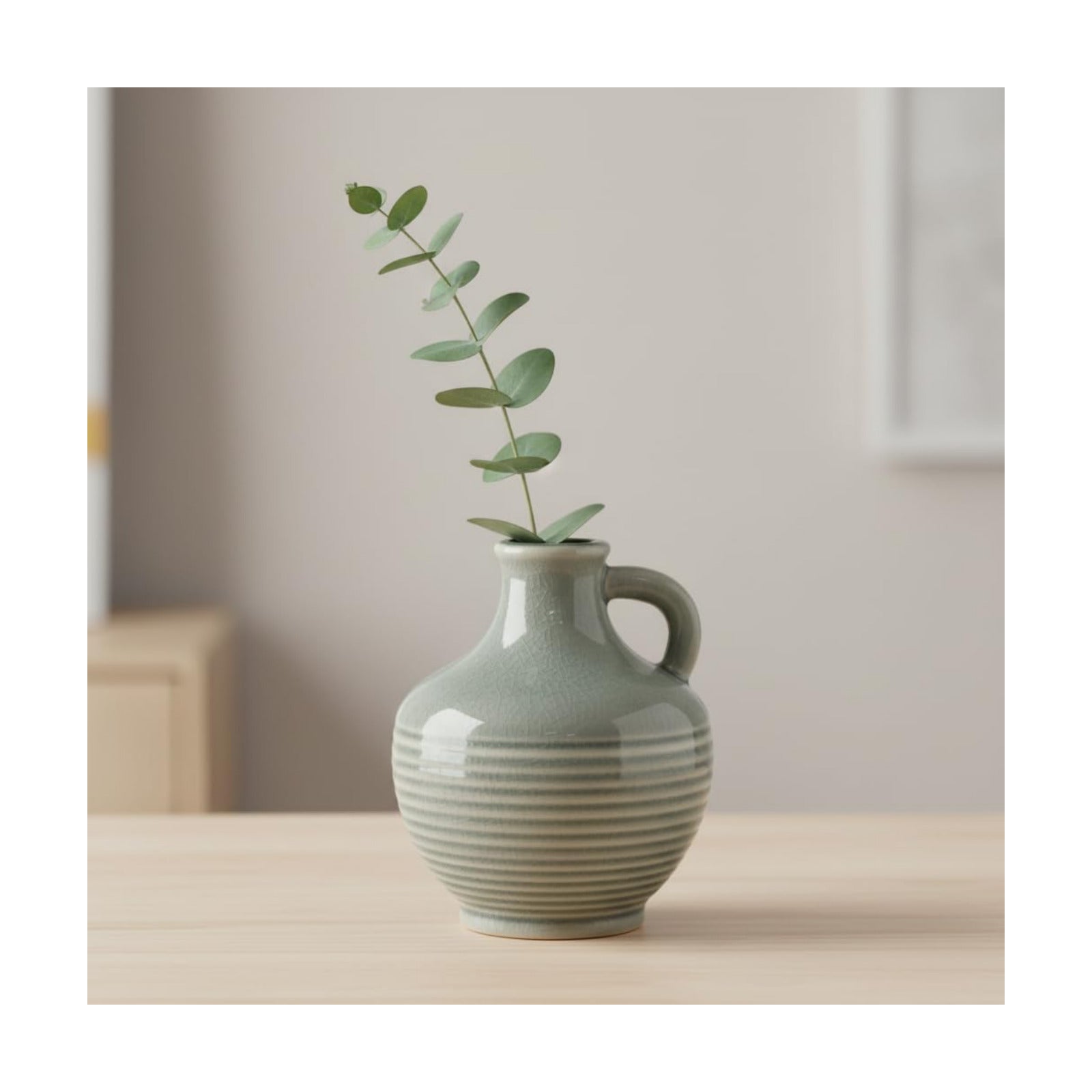 Small Modern Boho Vase / 6 Inch / Gray - 6