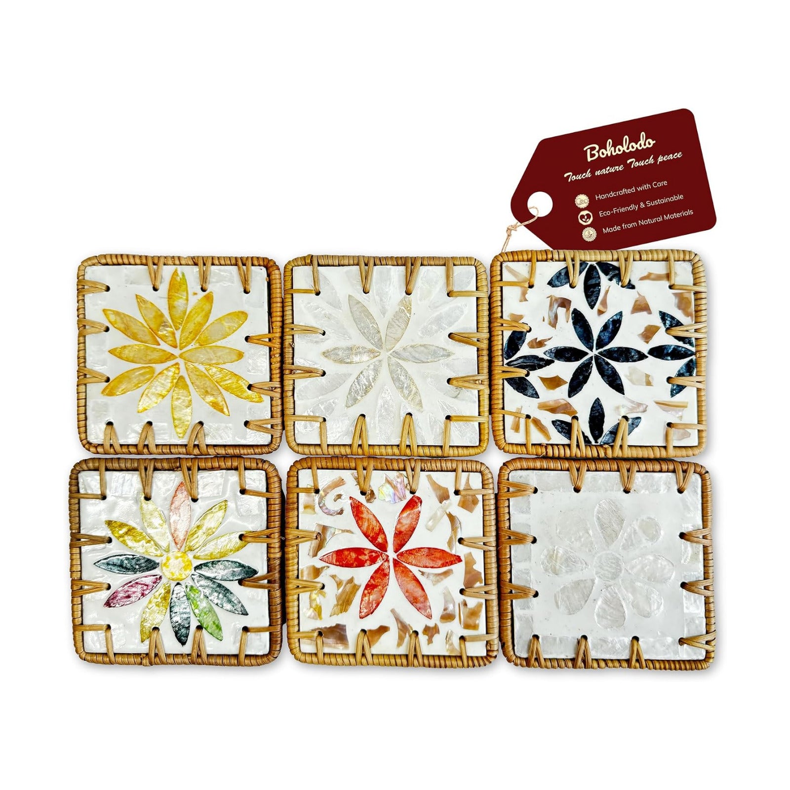 Handmade Rattan Coaster / S2-6 / Set of 6