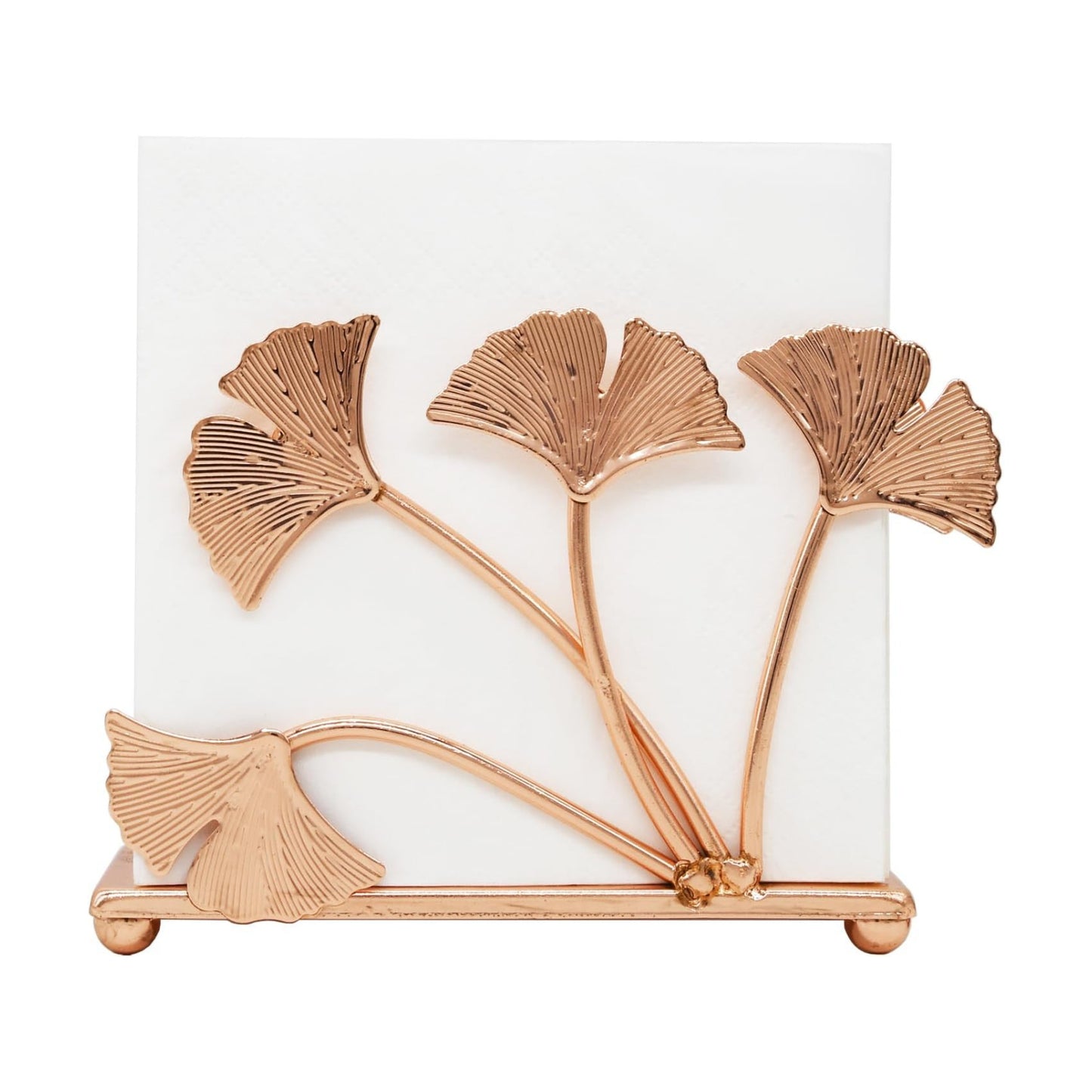Ginkgo Leaf Napkin Holder / Rose Gold