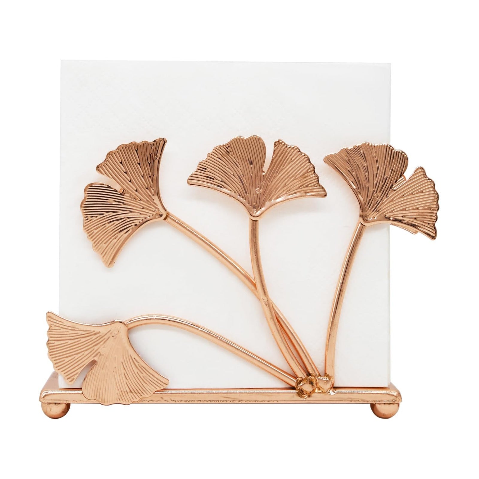 Ginkgo Leaf Napkin Holder / Rose Gold