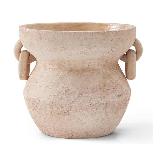 Rustic Vase / Decorative Pottery Terracotta Vase / White