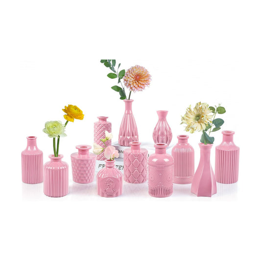 Glass Bud Vases / Baby Pink / Set of 12