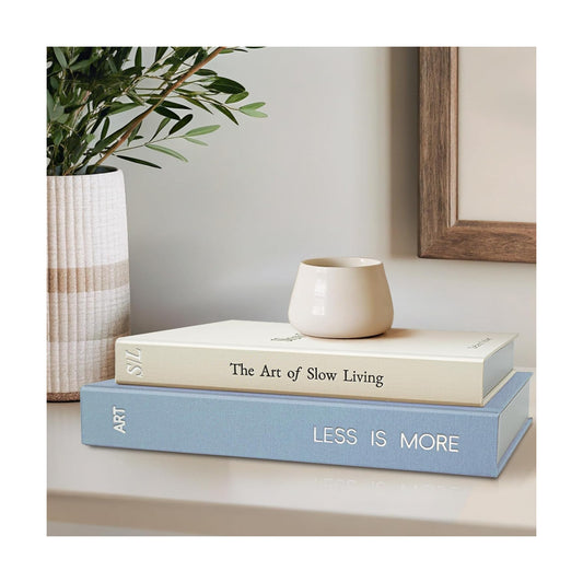 Minimalist Decorative Books / Blue-white / Set of 2