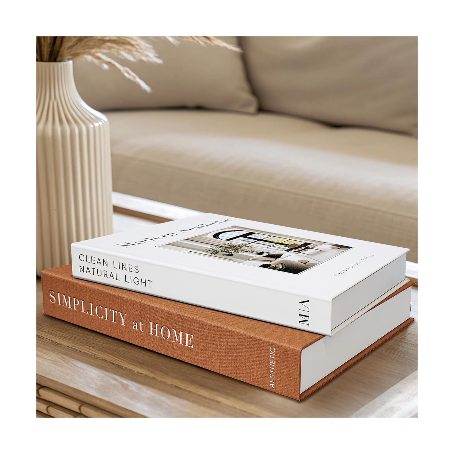 Faux Book Photo / Modern Brown / Set of 2