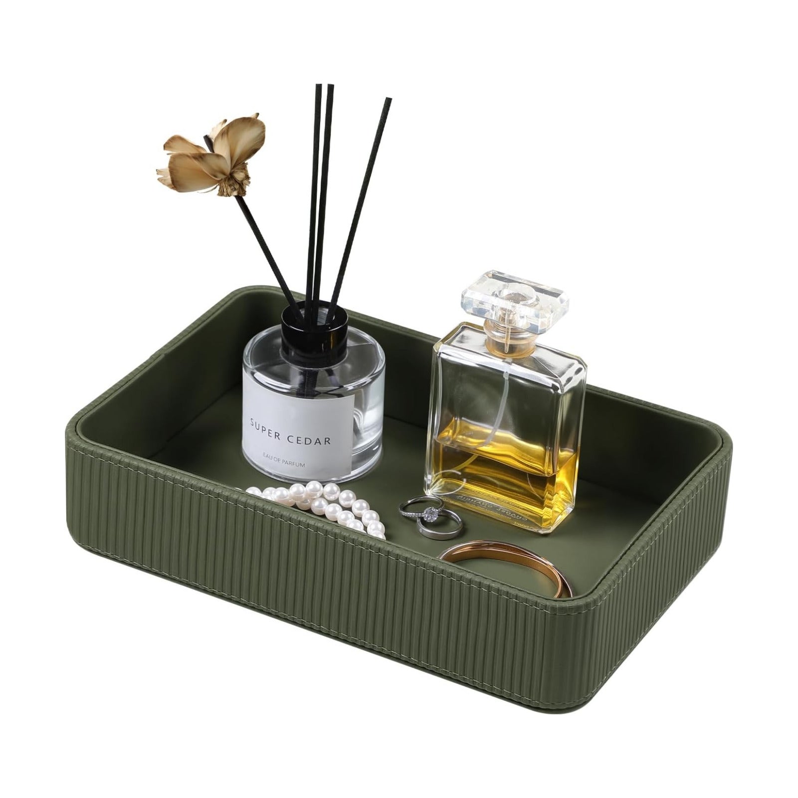Modern Nightstand Organizer Bedside Desktop Storage for Womens and Men / Green