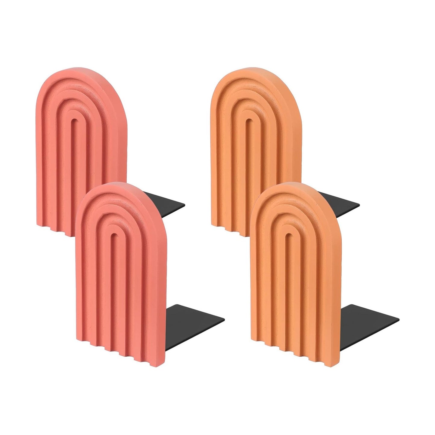 Boho Arch Bookends / Light Orange/red / Set of 4