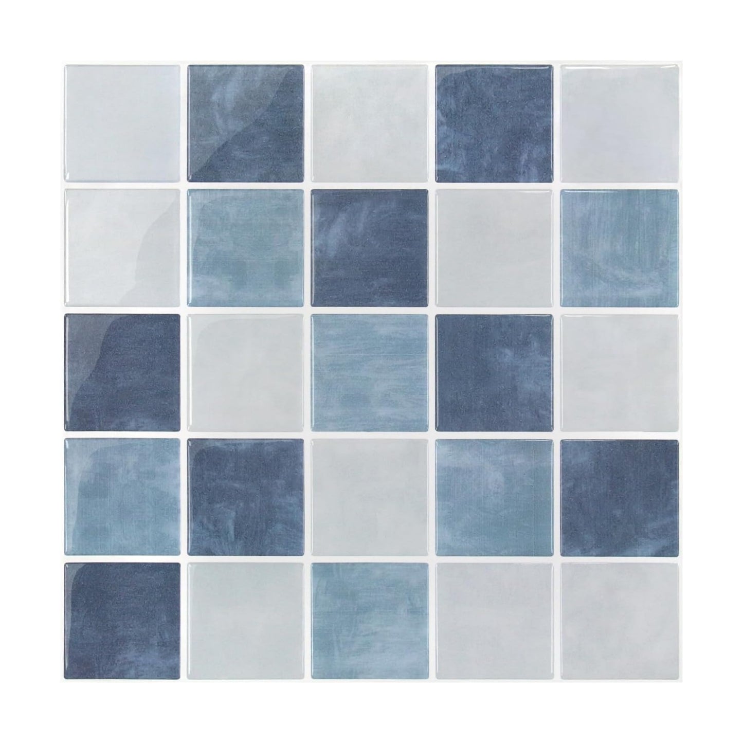 Thicker Marble Peel and Stick Backsplash Tiles / ST-SM-W / Blue / 12 x 12 / Set of 10